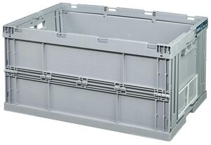 METRO Professional Eurobox, PP, 60 x 40 x 32 cm, 59 L, klappbar, mit Handgriff, max. Produktbelastung 20 kg, grau