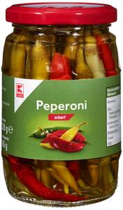 K-CLASSIC Peperoni oder Pfefferonen, 315 - 320-g-Glas