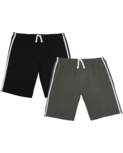 Shorts mit Seitenstreifen, 2er-Pack, Y.F.K., khaki/Schwarz