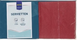 METRO Professional Zelltuch-Servietten, 24 x 24 cm, 1/4 Falz, 3-lagig, bordeaux, 250 Stück