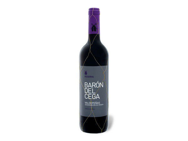 Bild 1 von Barón del Cega Valdepenas DO Reserva trocken, Rotwein 2018