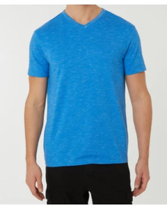 Basic T-Shirt, X-Mail, V-Ausschnitt, blau