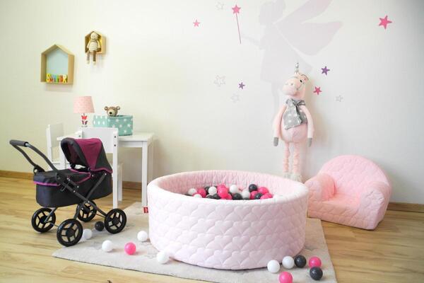 Bild 2 von Bällebad soft - "Cosy heart rose" - 300 balls creme/grey/rose