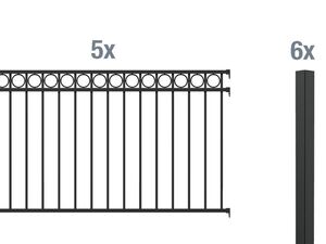 ALBERTS Zaun-Grundset Circle, zum Einbetonieren