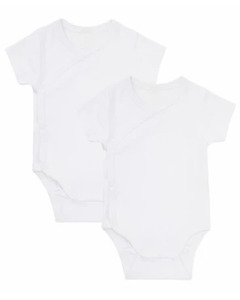 Newborn Wickelbodys, 2er-Pack, Ergee, weiß