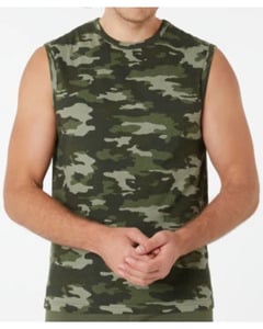 Tanktop Camouflage, X-Mail, Rundhalsausschnitt, khaki bedruckt