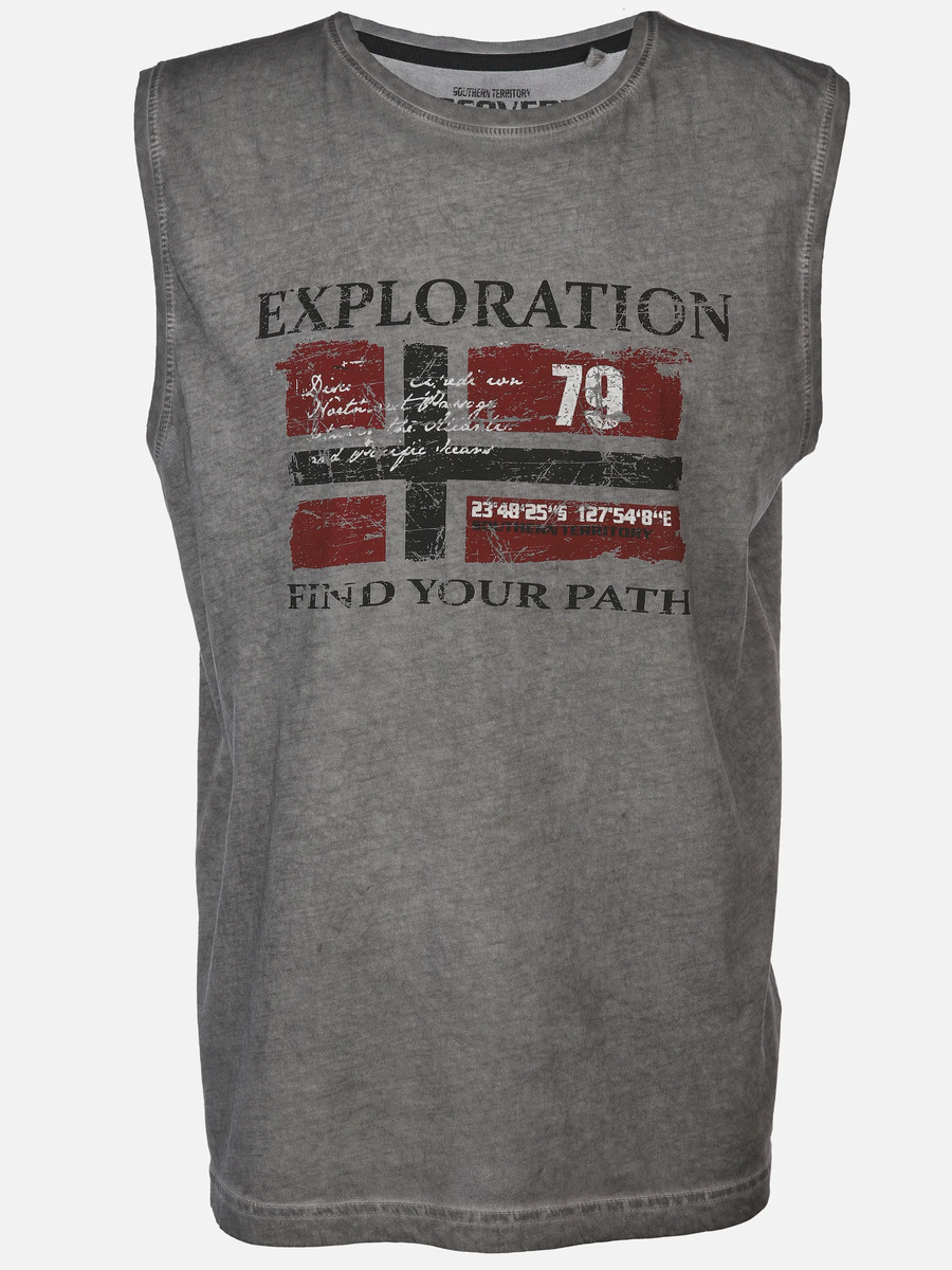 Bild 1 von Herren Muscleshirt in oilwashed Qualität
                 
                                                        Grau