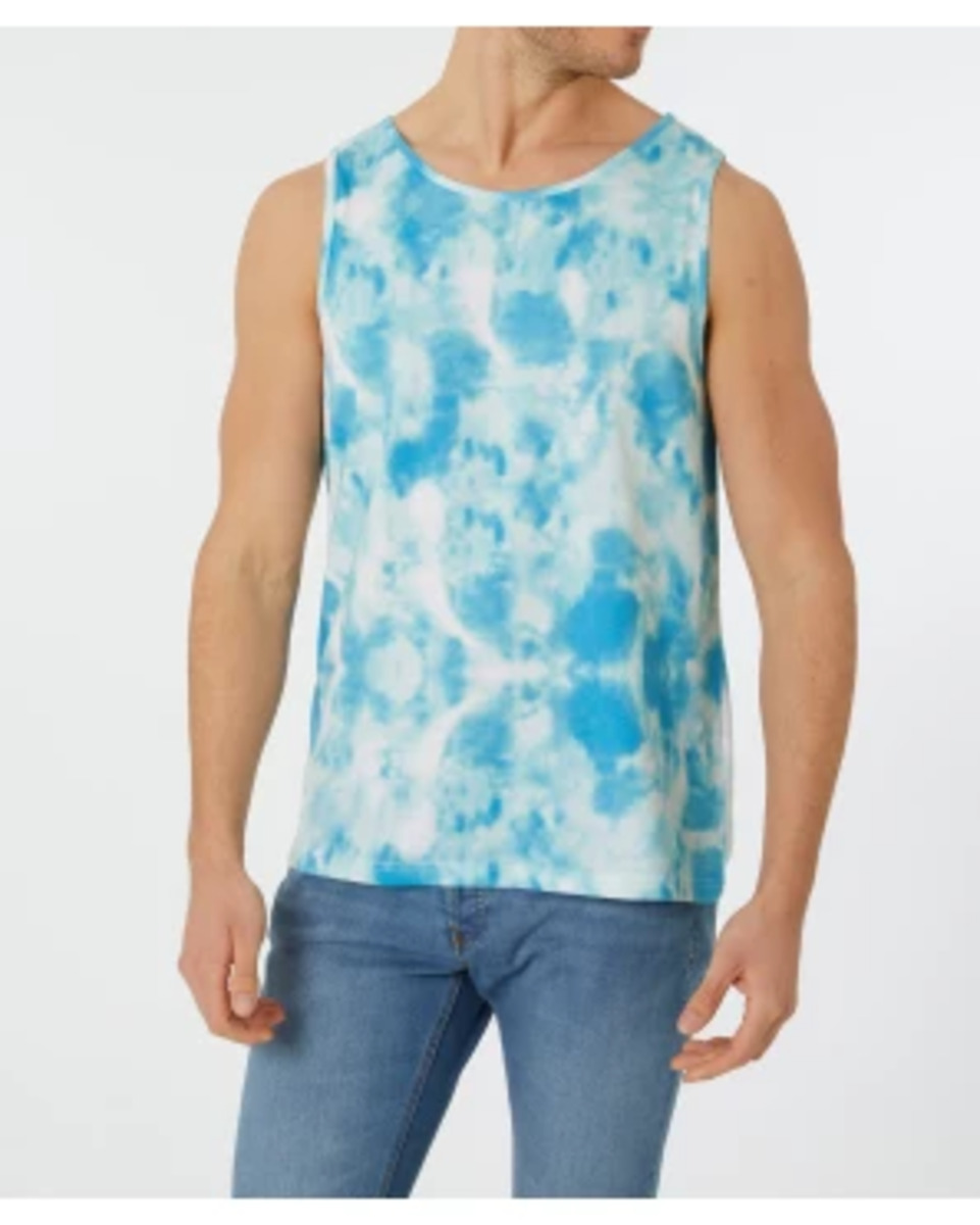 Bild 1 von Tanktop Batik, X-Mail, Rundhalsausschnitt, türkis bedruckt