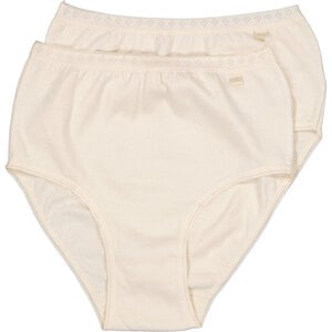 Damen Taillenslip undyed 2er-Pack, Weiß, M