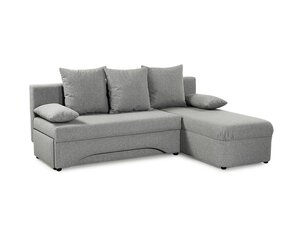 Ecksofa mit Schlaffunktion grau 190 x 148 cm - PETRA