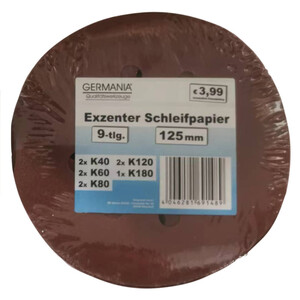 GERMANIA Schleifpapier-Set 9-teilig 125 mm von K40-180