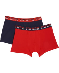 Retro Boxershorts, 2er-Pack, X-Mail, verschiedene Designs, blau/rot