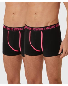 Retro Boxershorts mit Neondetails, 2er-Pack, X-Mail, neon pink