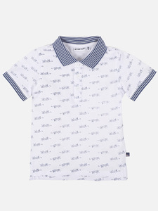 Jungen Poloshirt mit Alloverprint
                 
                                                        Weiß