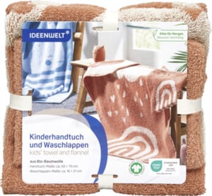 IDEENWELT Kinderhandtuch & Waschlappen Regenbogen