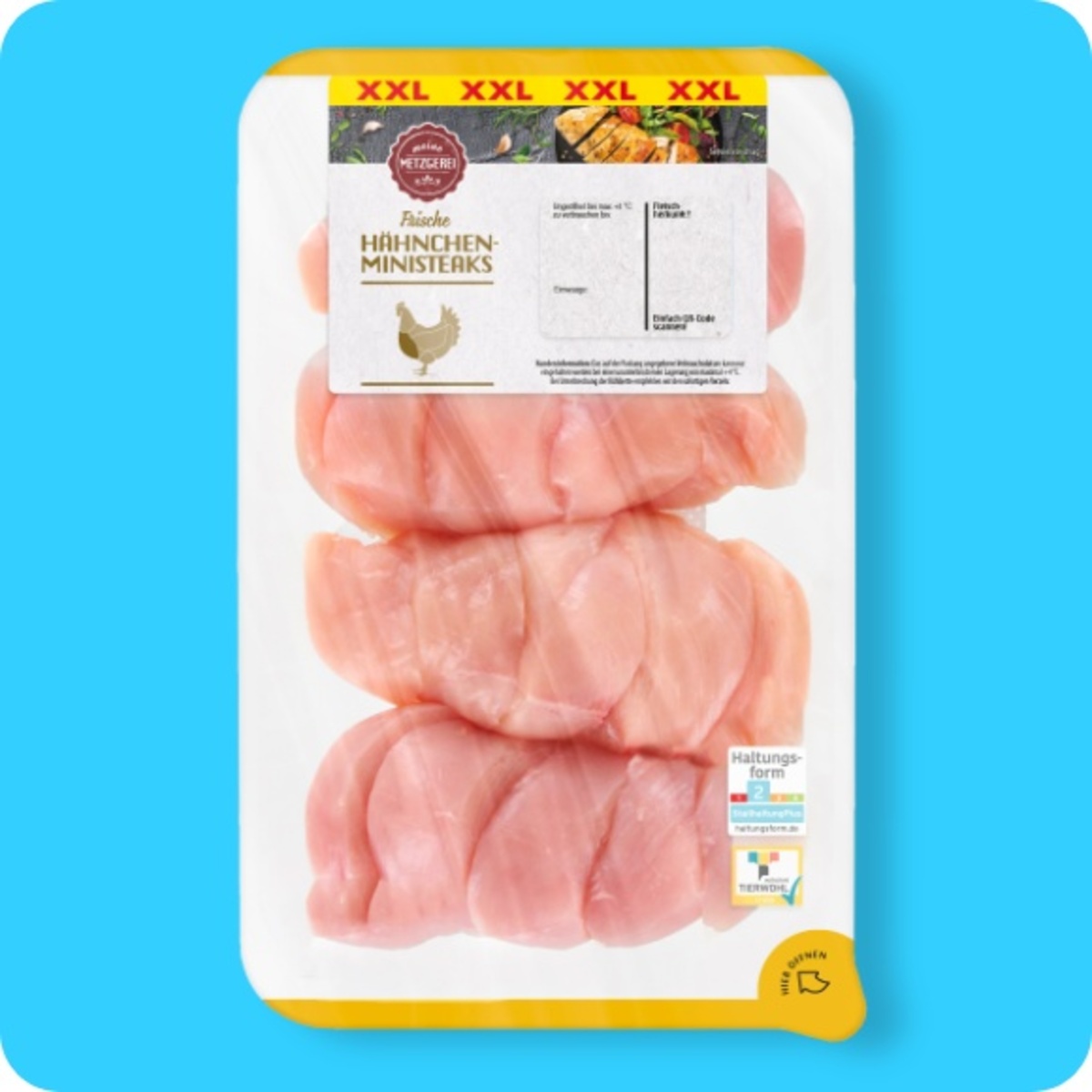 Bild 1 von MEINE METZGEREI Hähnchen-Ministeaks, Aus dem Hähnchenbrustfilet