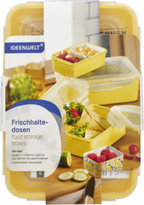 IDEENWELT Frischhalteboxen 3er-Set gelb