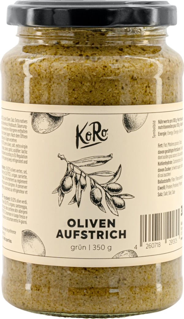 Bild 1 von KoRo Oliven Aufstrich grün, 350 g