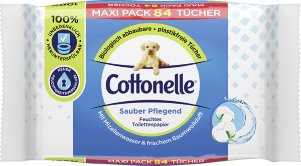 Bild 1 von Cottonelle Sauber Pflegend feuchtes Toilettenpapier