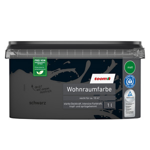 toom Wohnraumfarbe schwarz matt 1 l