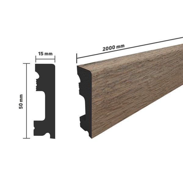 Bild 1 von toom Sockelleiste Risseiche braun 2000 x 50 x 15 mm