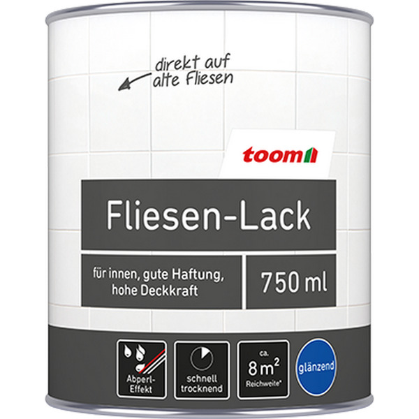 Bild 1 von toom Fliesenlack lichtgrau glänzend 750 ml