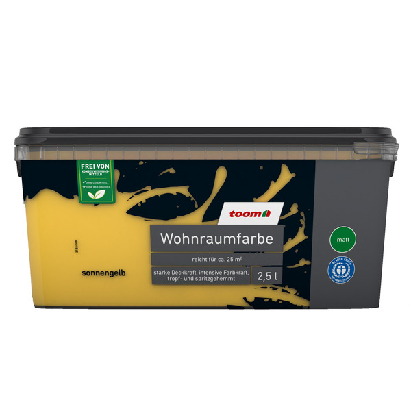 Bild 1 von toom Wohnraumfarbe sonnengelb matt 2,5 l