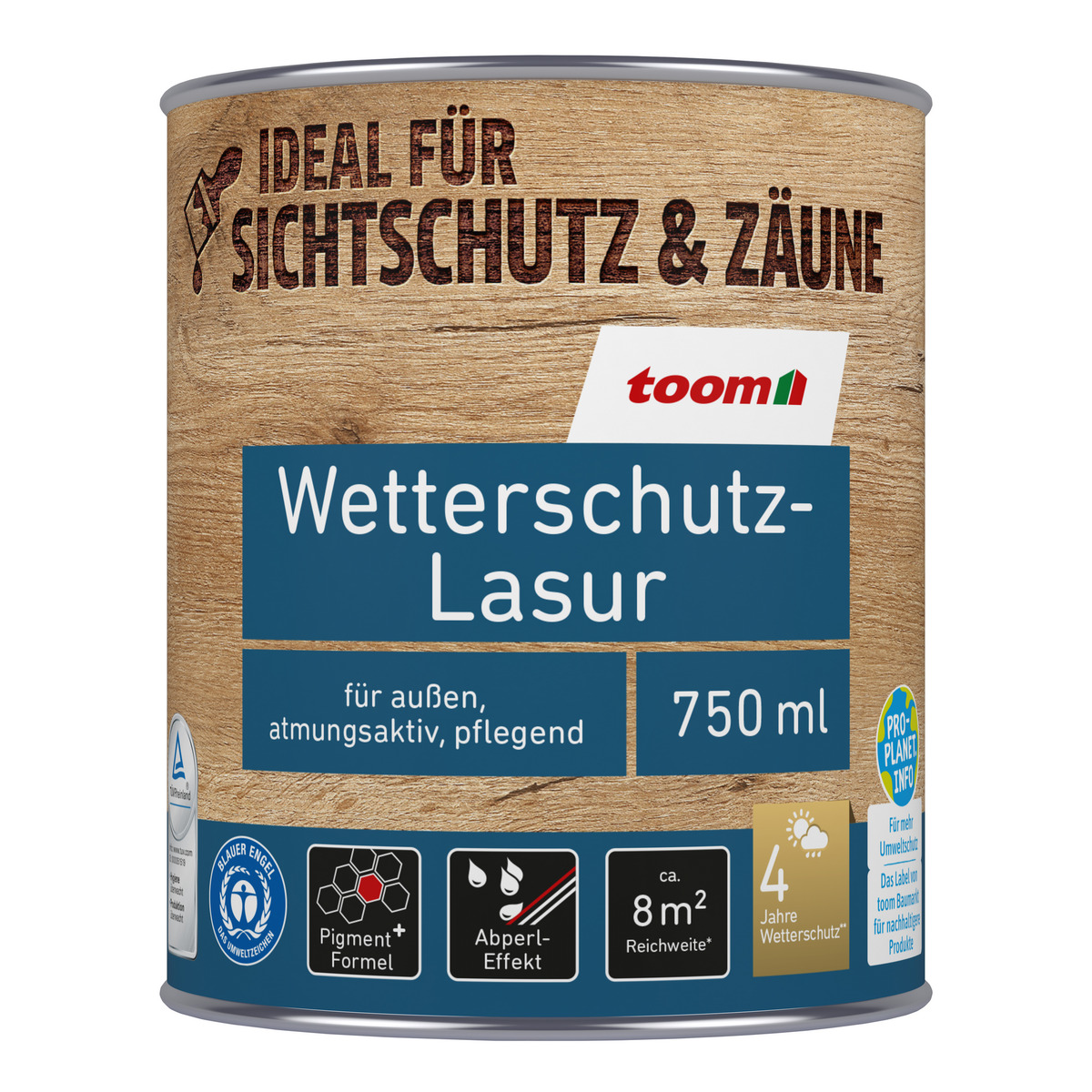 Bild 1 von toom Wetterschutz-Lasur eichefarben 750 ml
