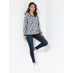 EVA LUTZ Sweatshirt, 1/1-Arm Rundhalsausschnitt Rippbund-Abschlüsse figurumspielend