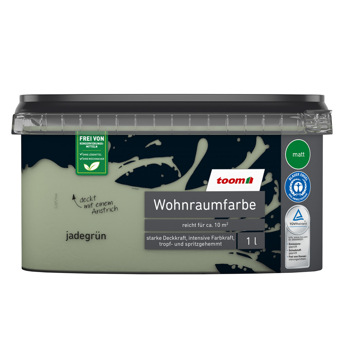 Bild 1 von toom Wohnraumfarbe jadegrün matt 1 l