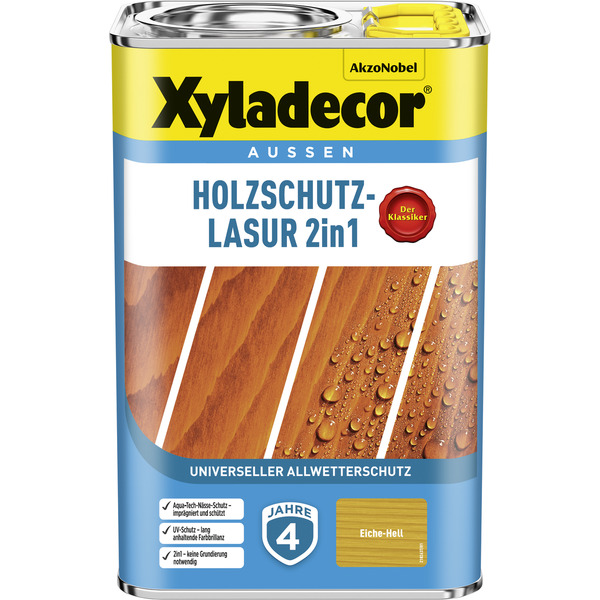 Bild 1 von Xyladecor 2in1 Holzschutzlasur eichefarben hell 4 l