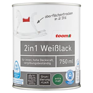 toom 2in1 Weißlack matt 750 ml