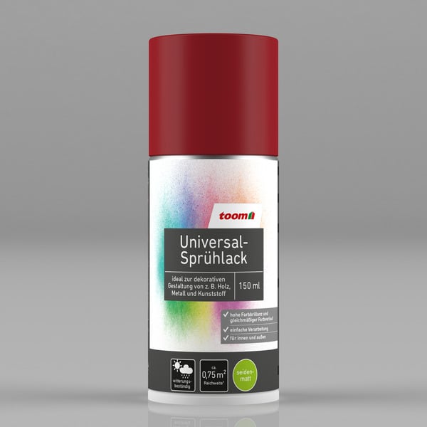 Bild 1 von toom Universal-Sprühlack rubinrot seidenmatt 150 ml