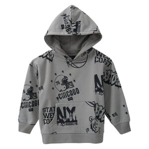 Jungen Hoodie mit Allover-Print GRAU