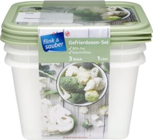 flink & sauber Gefrierdosen-Set 3 X 1,0 L