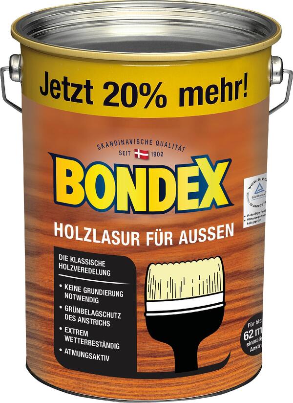 Bild 1 von Bondex Holzlasur für Außen 4,8 L nussbaum