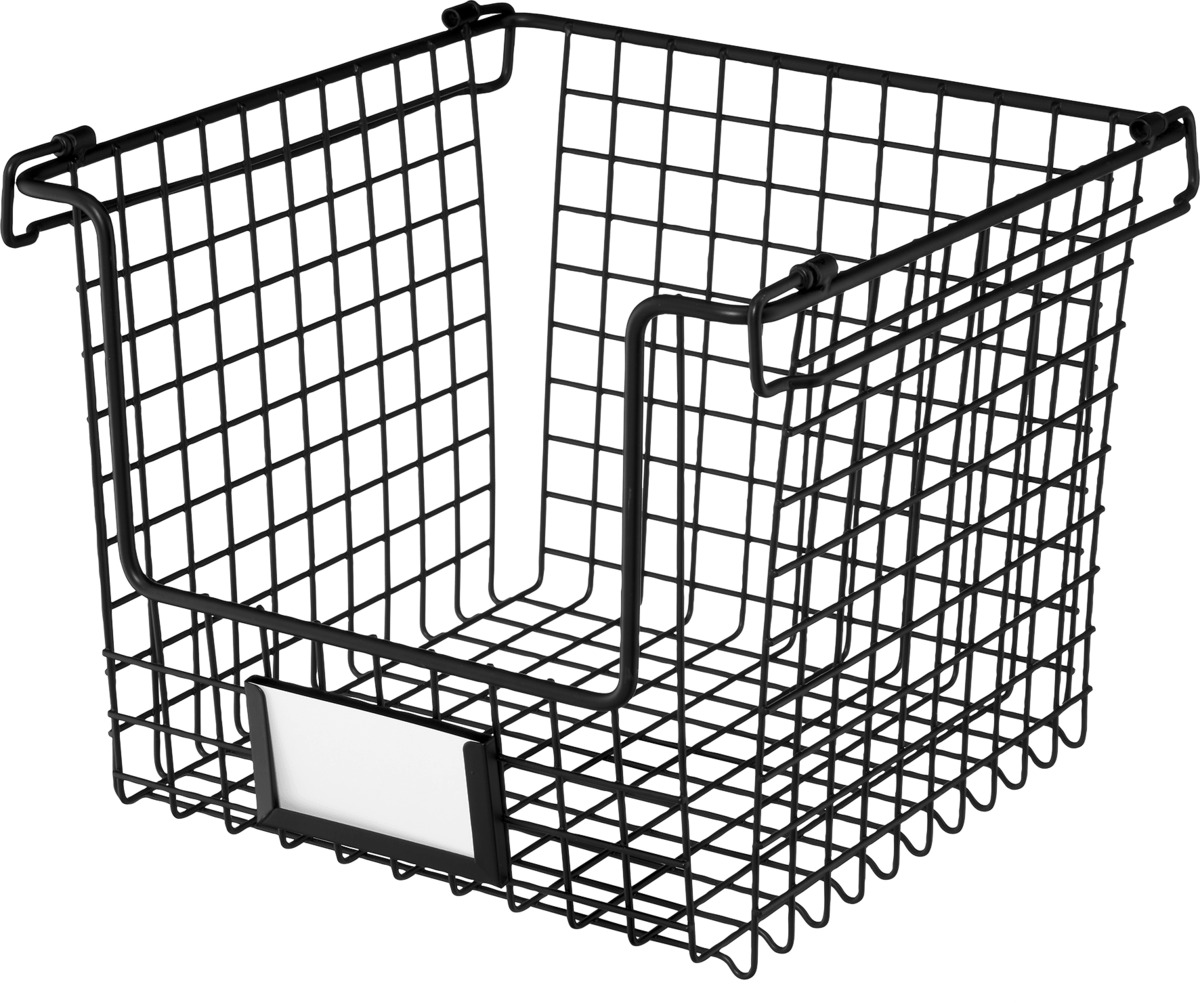 Bild 1 von Dekorieren & Einrichten Korb aus Metall mit Papieretikett, schwarz (25,5x25,5x20cm)