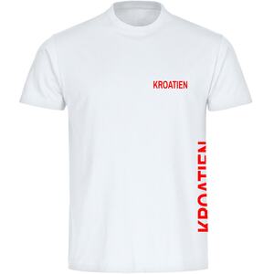 multifanshop® Herren T-Shirt  - Kroatien - Brust & Seite - Druck rot