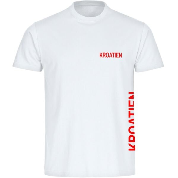 Bild 1 von multifanshop® Herren T-Shirt  - Kroatien - Brust & Seite - Druck rot