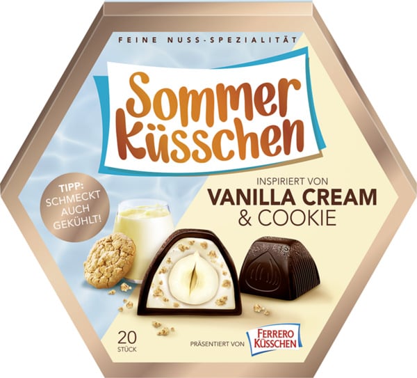 Bild 1 von Ferrero Küsschen Sommer Küsschen Vanilla Cream & Cookie, 180 g