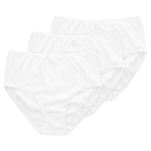 3 Damen Slips mit Mäusezähnchen-Spitze WEISS