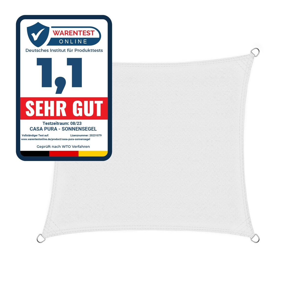 Bild 1 von Casa Pura Atmungsaktives Sonnensegel   Weiß