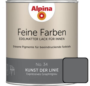 Alpina Feine Farben Lack No. 34 Kunst der Linie  graphitgrau edelmatt 750 ml