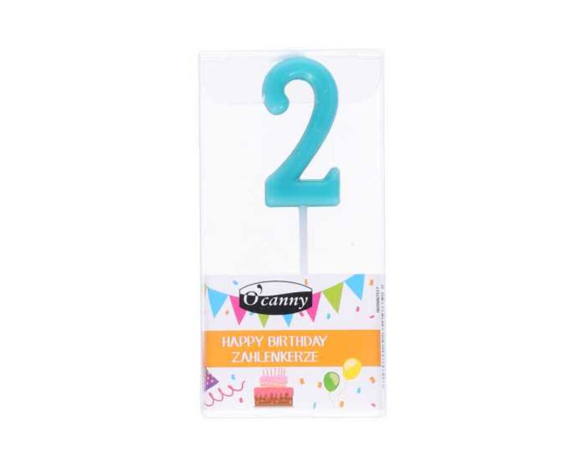 Bild 1 von Geburtstagskerze O'Canny, Zahl 2, sortiert