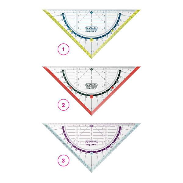 Bild 1 von Herlitz Geometriedreieck "my.pen" 16 cm verschiedene Farben