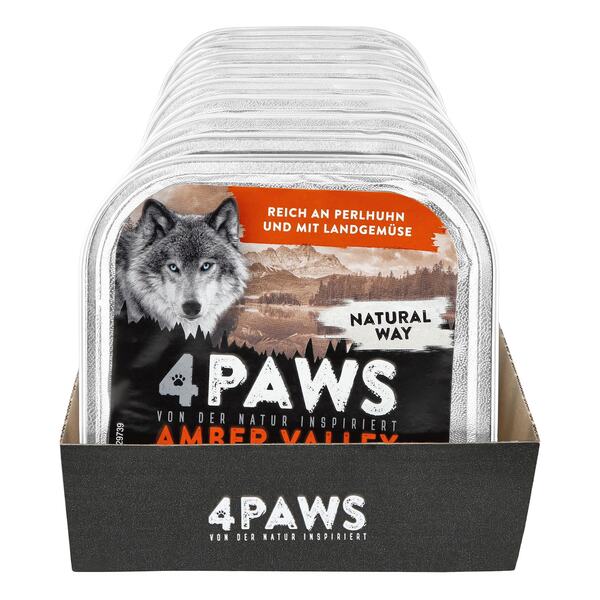 Bild 1 von 4 PAWS Hundenahrung Perlhuhn Gemüse 300 g, 9er Pack