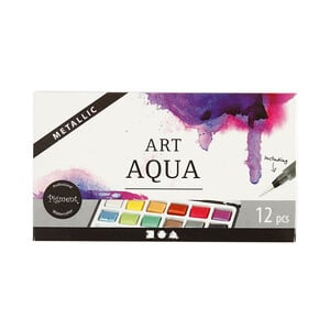 Aquarellfarben Set 12 Stück metallisch