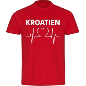 multifanshop® Herren T-Shirt  - Kroatien - Herzschlag - Druck weiß
