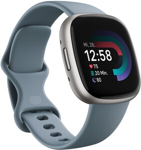 Versa 4 Smartwatch waterfall blue/platinum