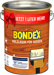 Bondex Holzlasur für Aussen 4+1 l kiefer Jetzt 1 L mehr !